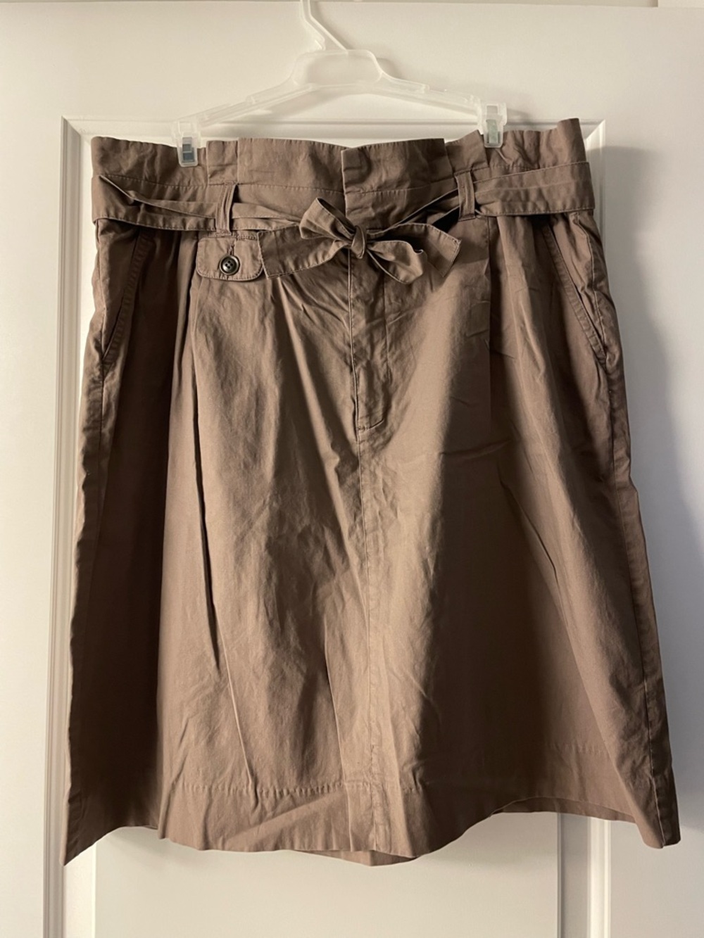 DownEast XL Light Brown Front Tie Pencil Skirt